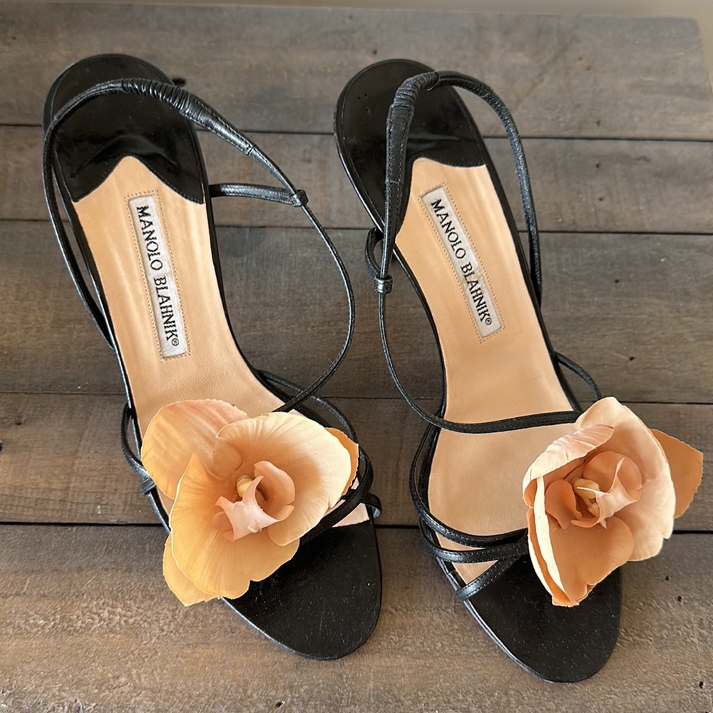 Manolo Blahnik Mini Orchid Sandal Heels